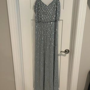 Adrianna Papell Sequinned Dress in Blue Heather